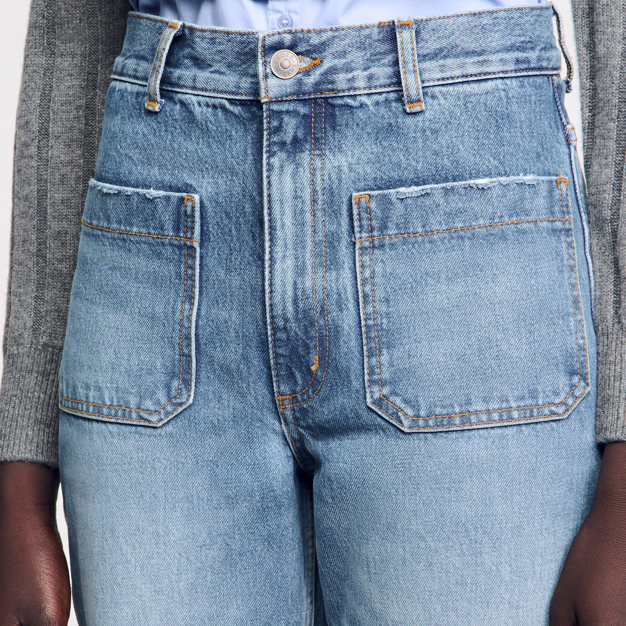 Flared faded jeans Blue Jean Sandro Women