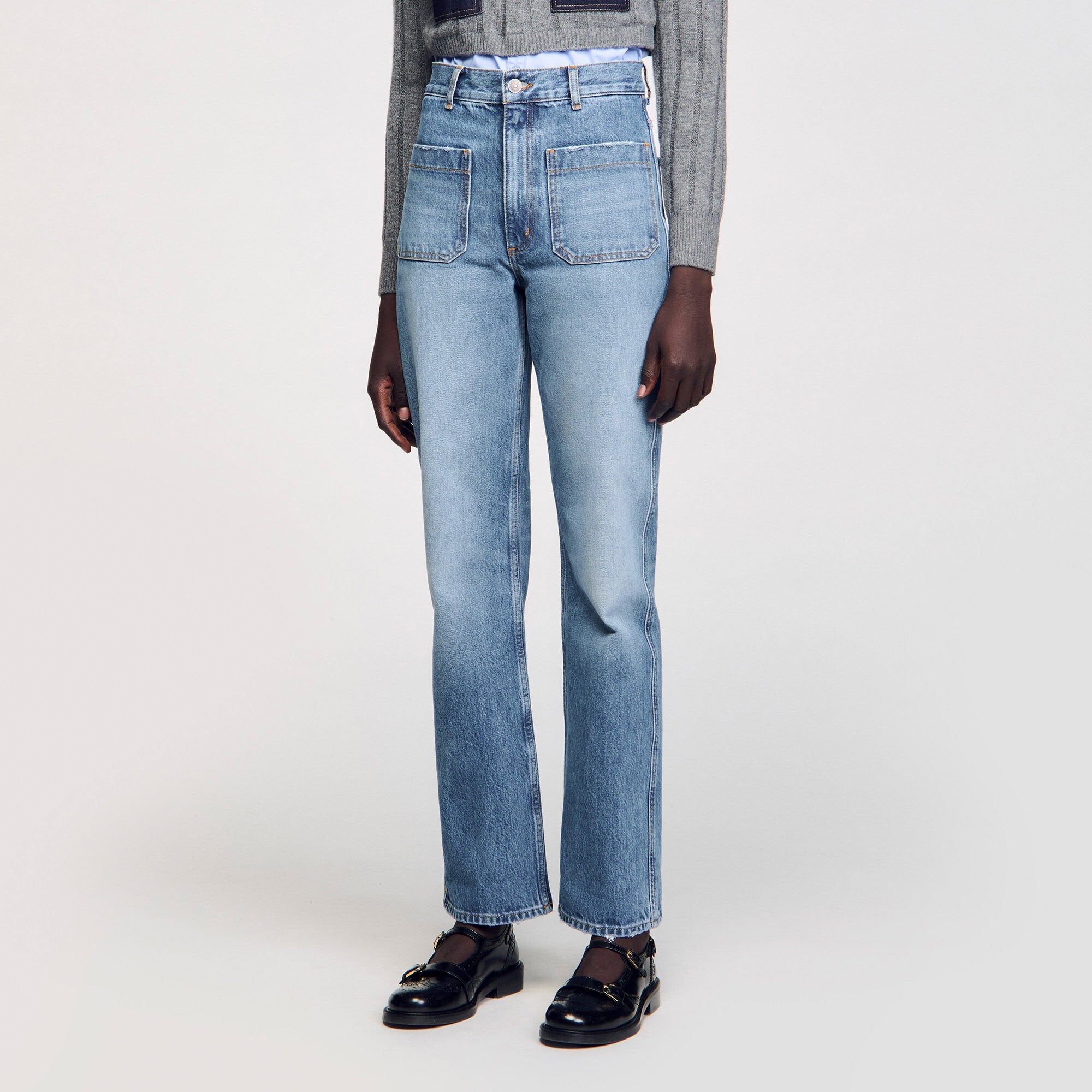 Flared faded jeans Blue Jean Sandro Women