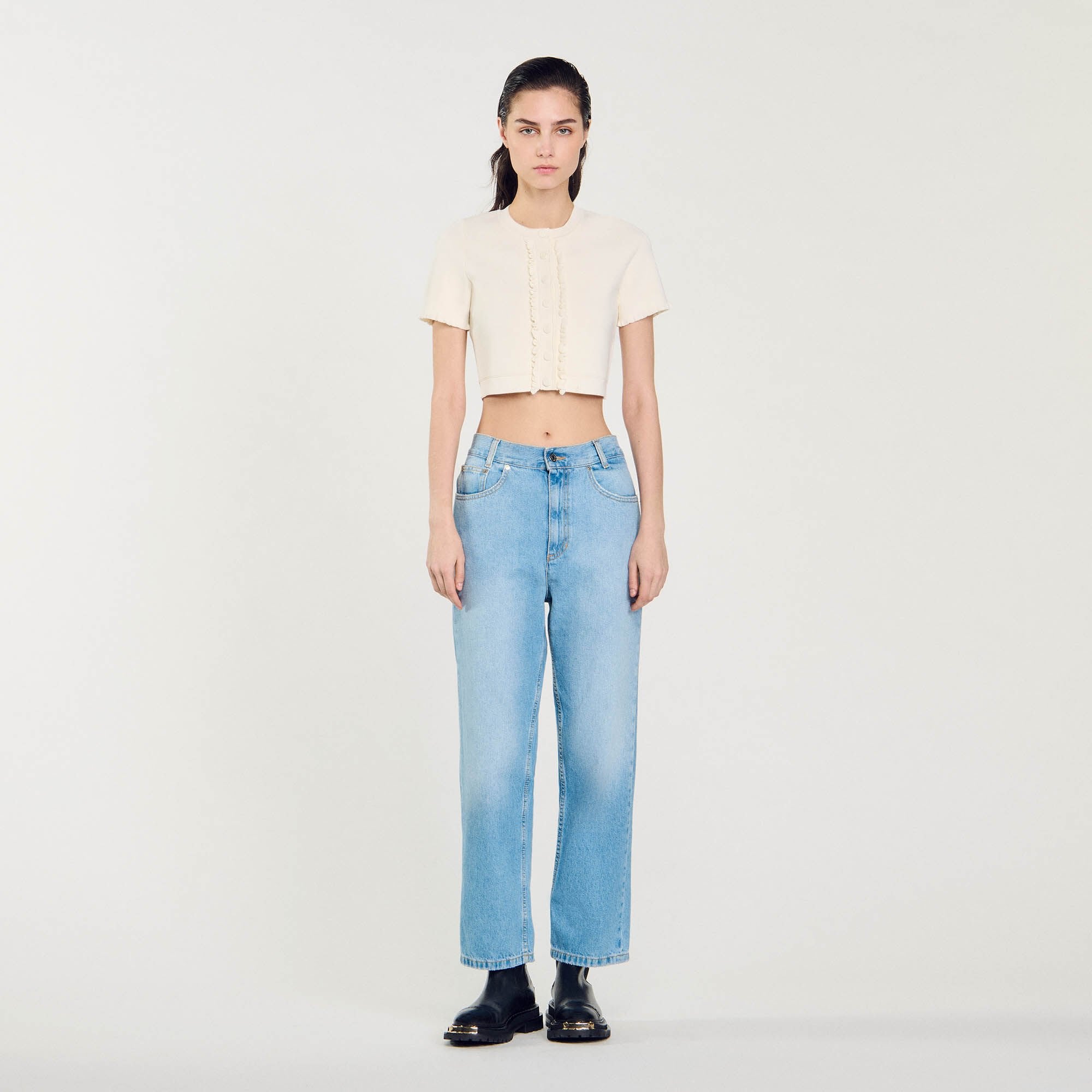 Low-rise straight-leg jeans Blue Jean Sandro Women