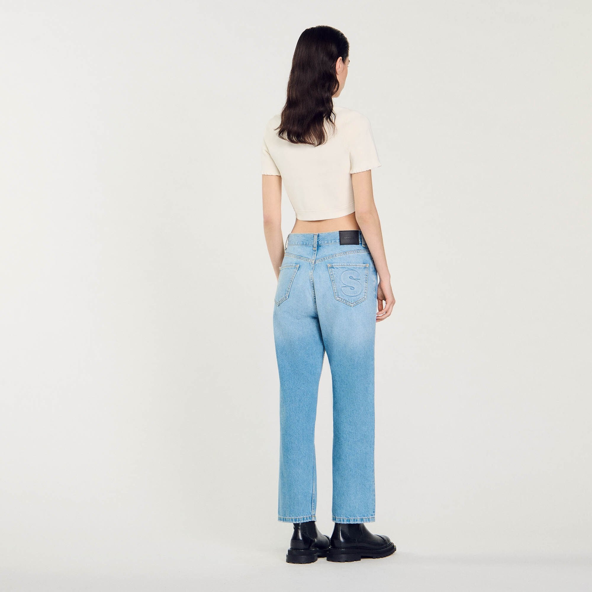Low-rise straight-leg jeans Blue Jean Sandro Women