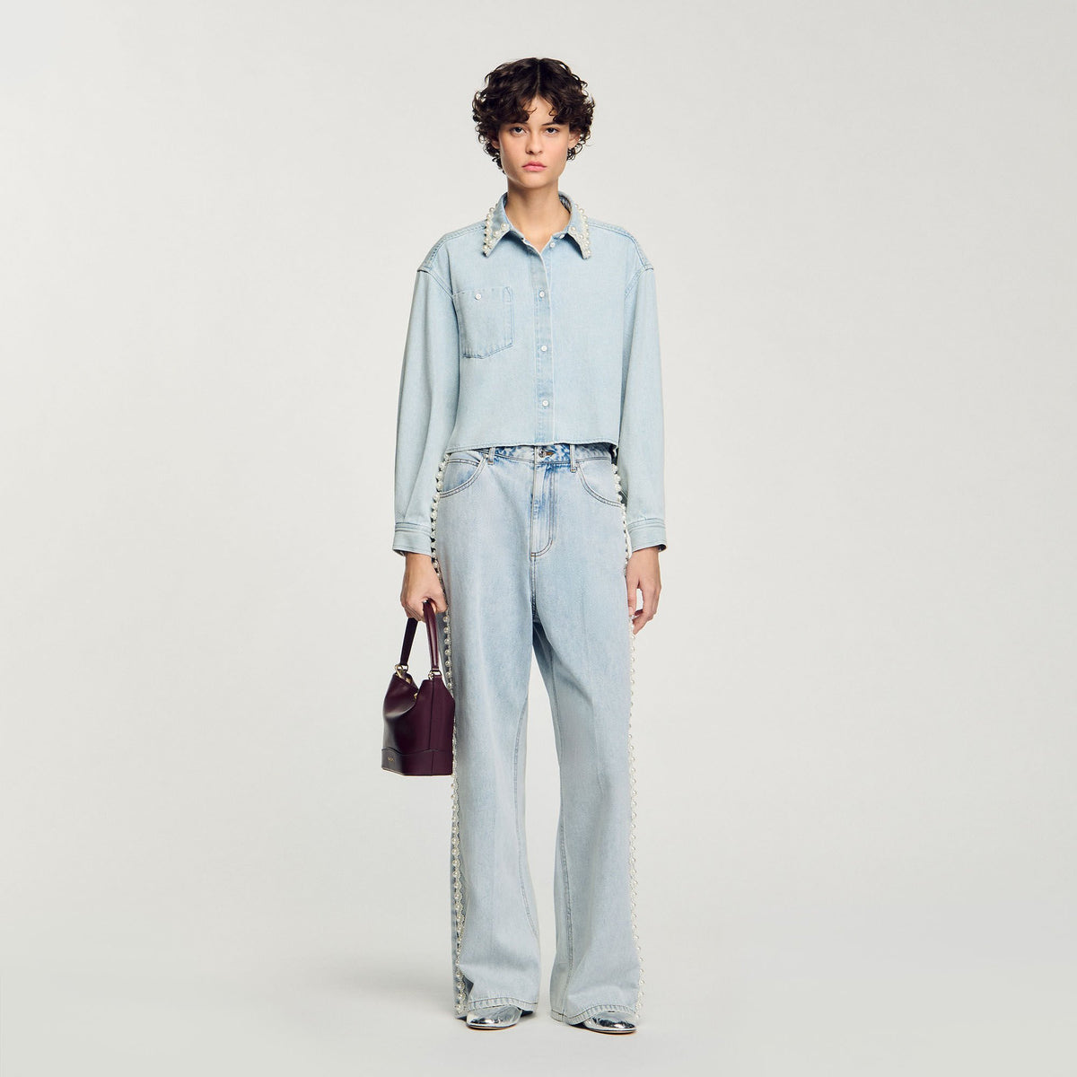 Beaded jeans Light Bu Jean Sandro Women