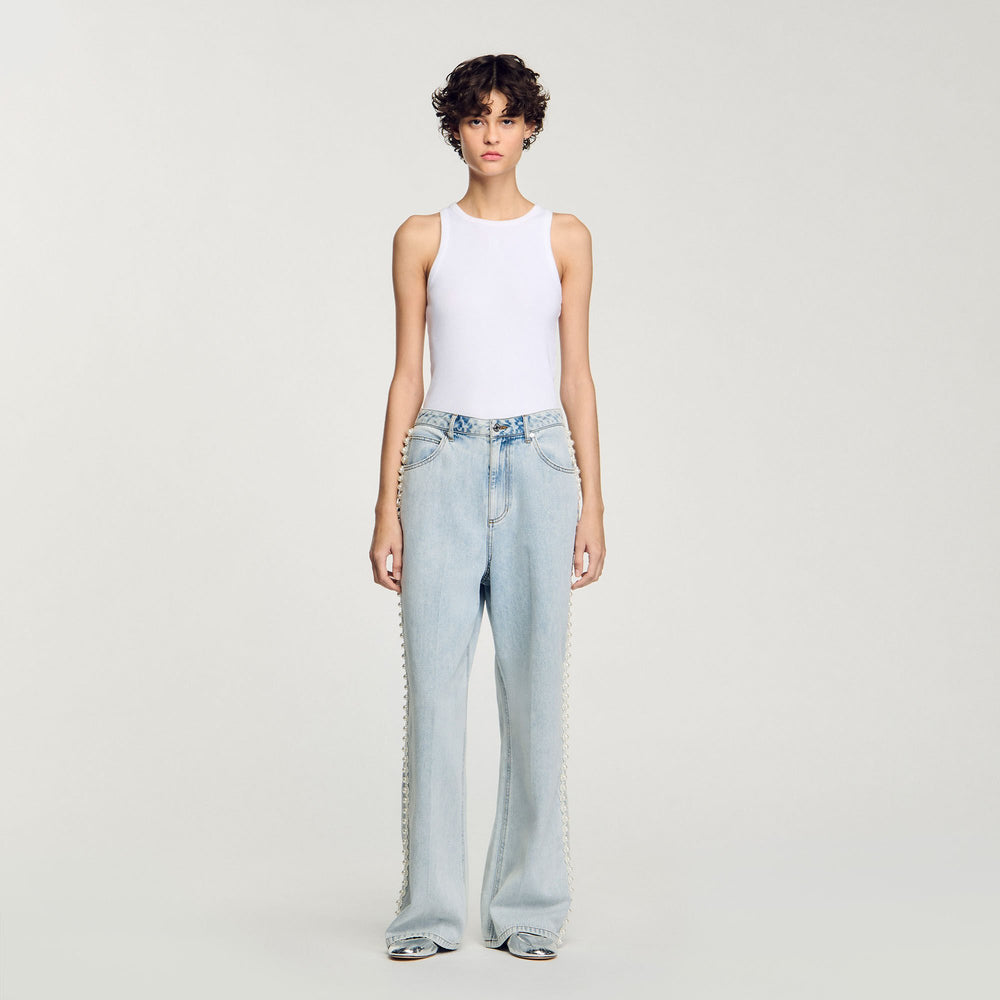 Beaded jeans Light Bu Jean Sandro Women