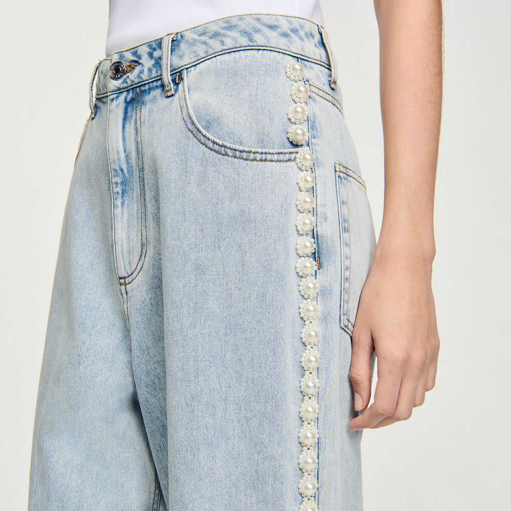 Beaded jeans Light Bu Jean Sandro Women