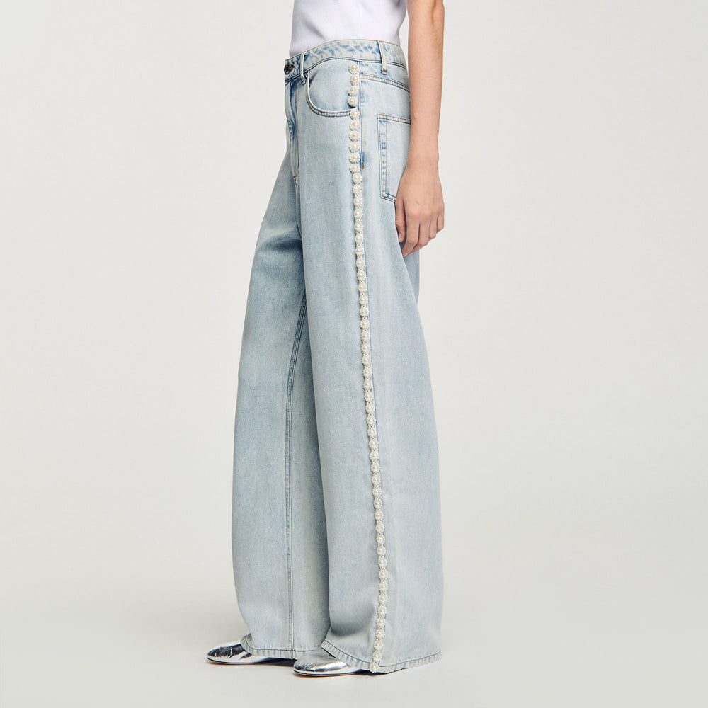 Beaded jeans Light Bu Jean Sandro Women
