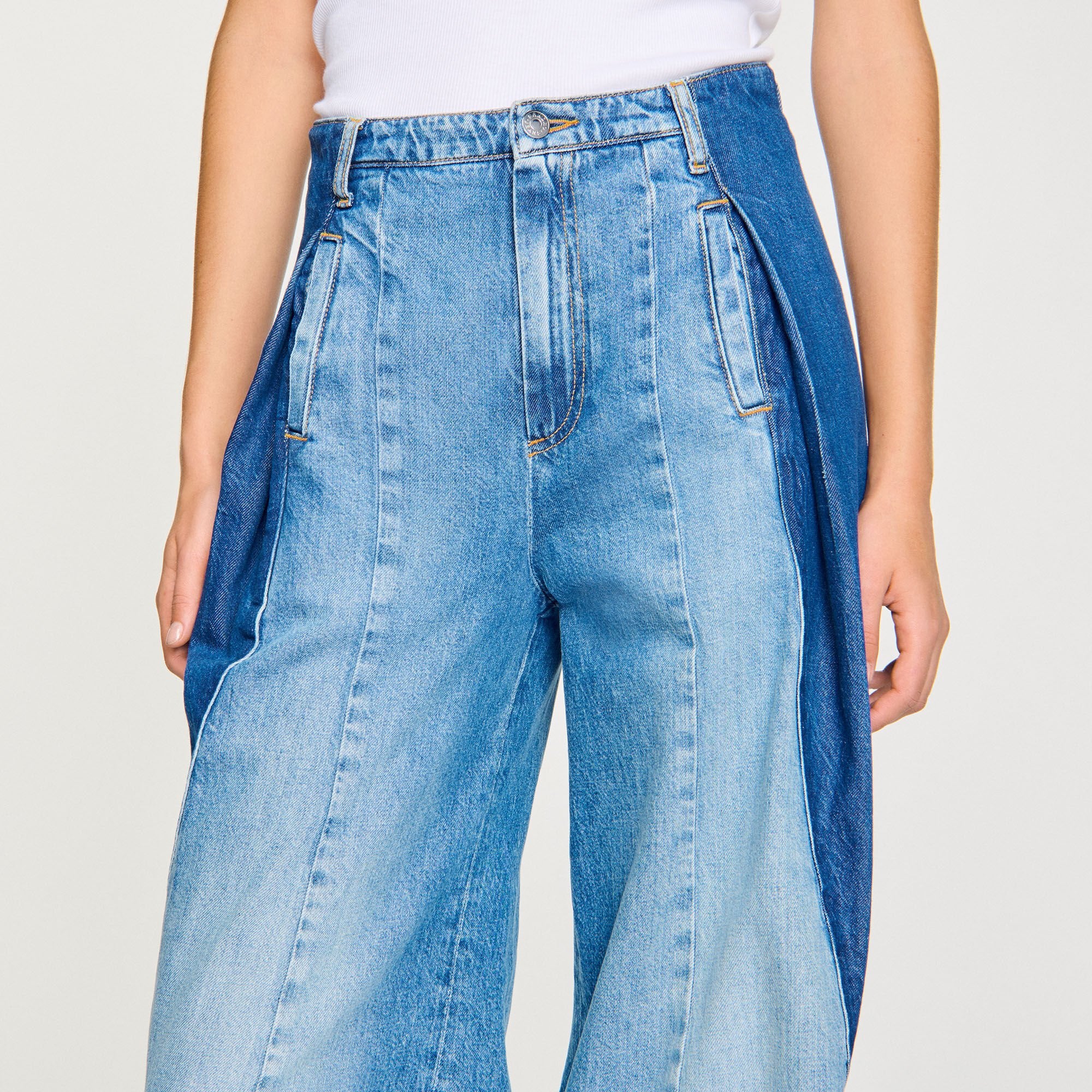 Jeans with contrasting panels Blue Jean Sandro Women