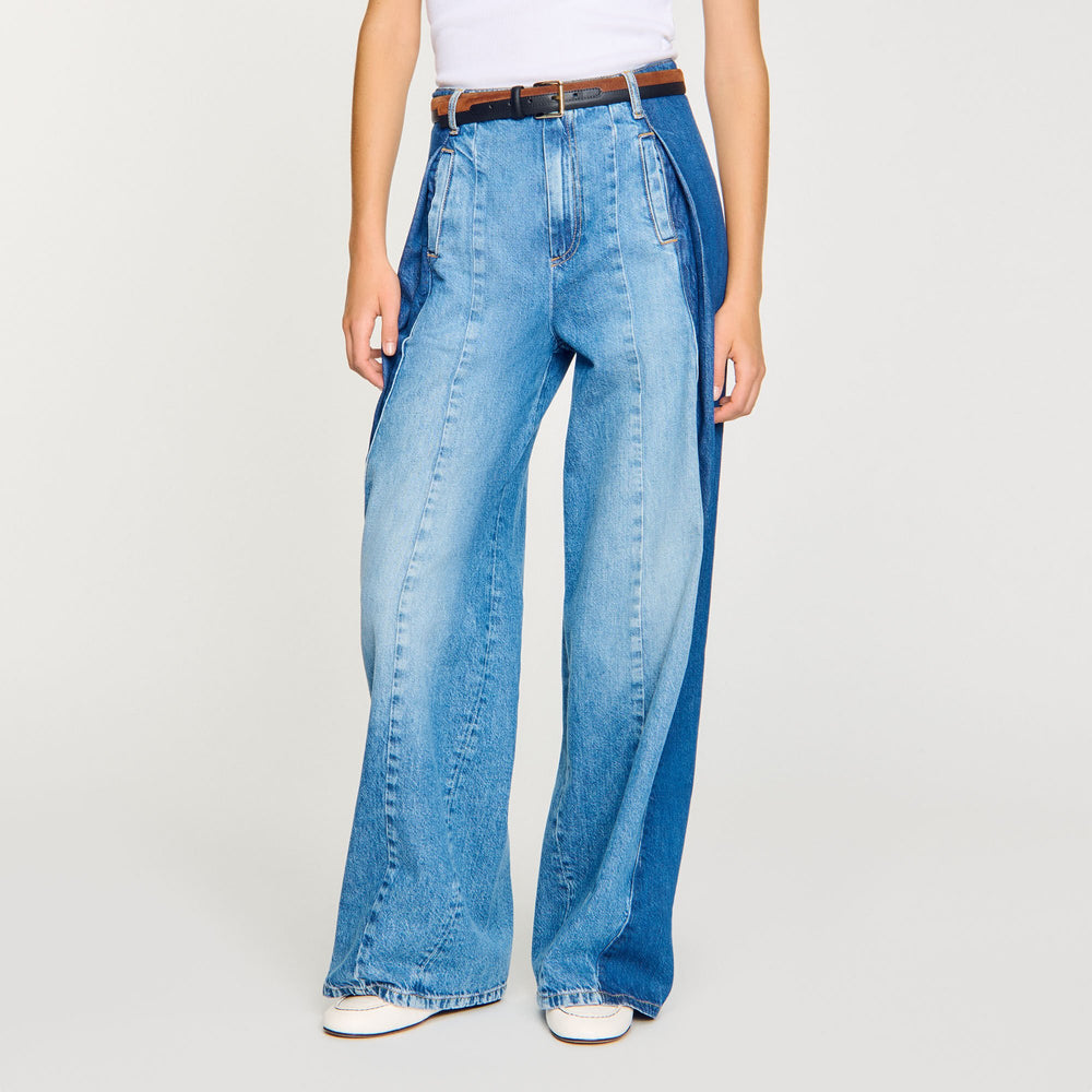 Jeans with contrasting panels Blue Jean Sandro Women