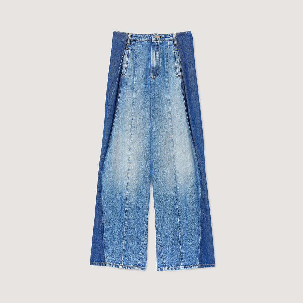 Jeans with contrasting panels Blue Jean Sandro Women