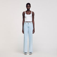 Faded wide-leg jeans Blue Jean Sandro Women