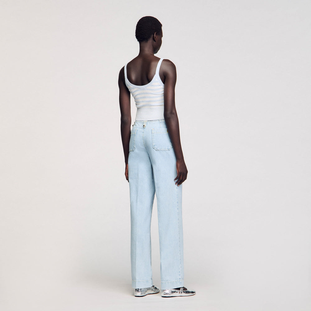Faded wide-leg jeans Blue Jean Sandro Women