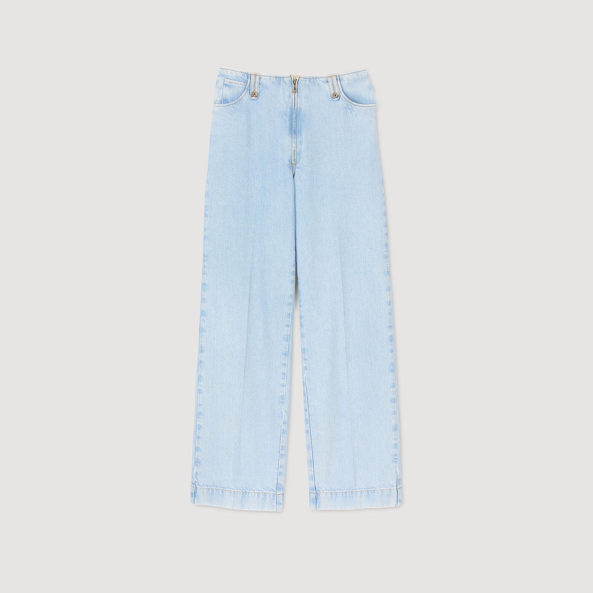 Faded wide-leg jeans Blue Jean Sandro Women