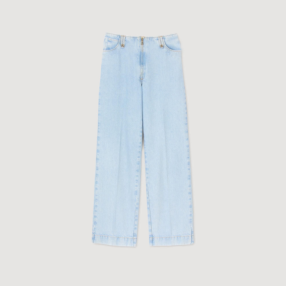 Faded wide-leg jeans Blue Jean Sandro Women