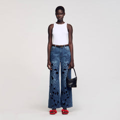 Embroidered jeans Blue Jean Sandro Women