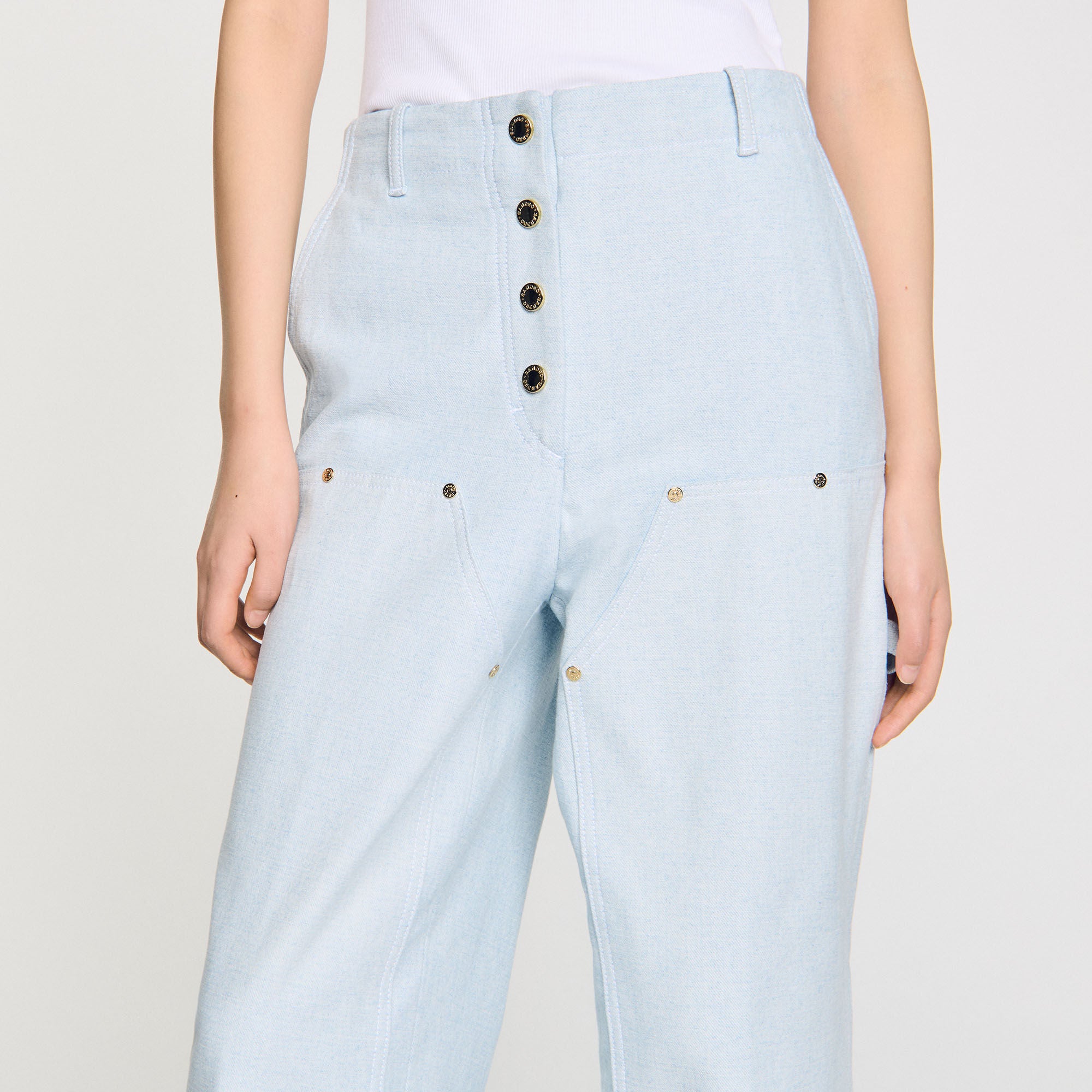 Carpenter jeans Light Blue Sandro Women