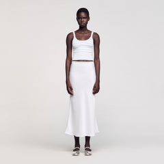 Maxi satin-effect skirt Ecru Sandro Women