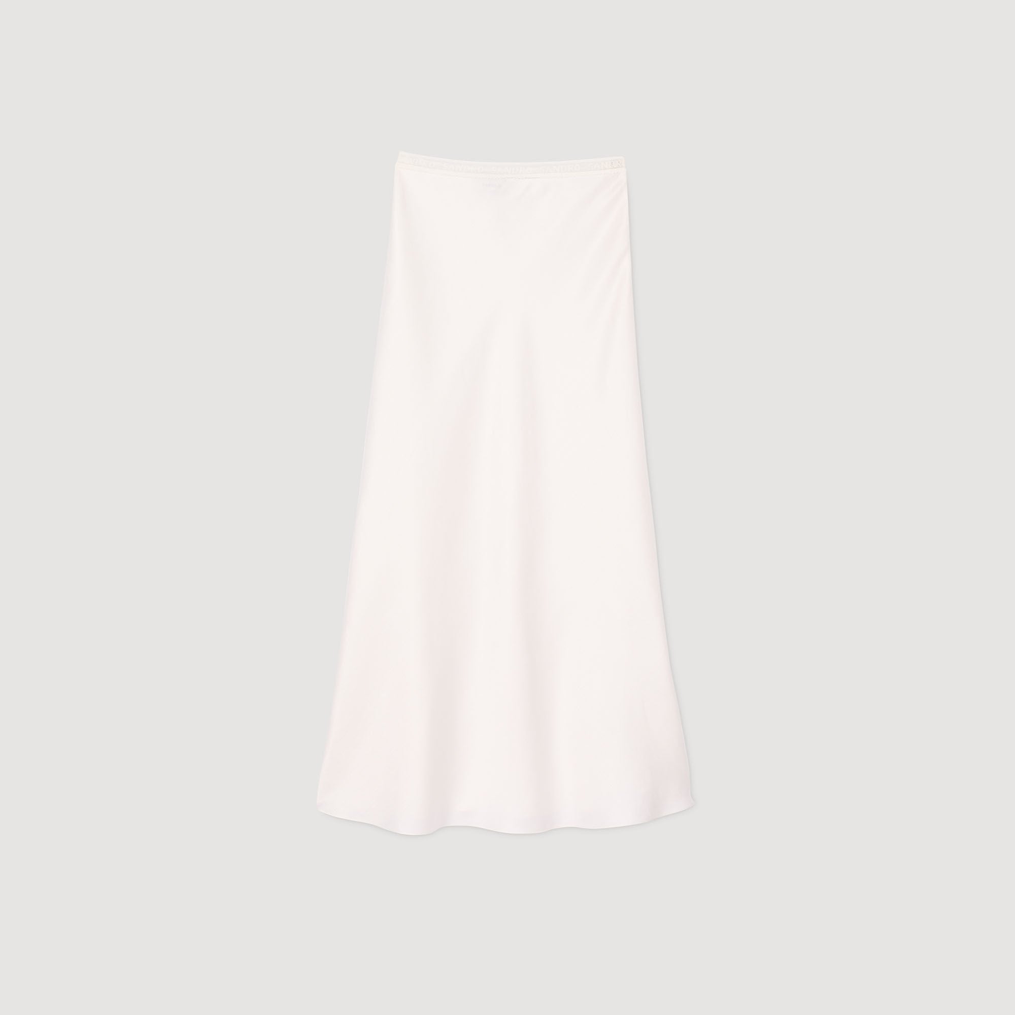 Maxi satin-effect skirt Ecru Sandro Women