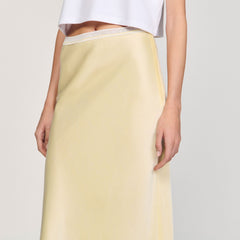 Maxi satin-effect skirt Yellow Sandro Women