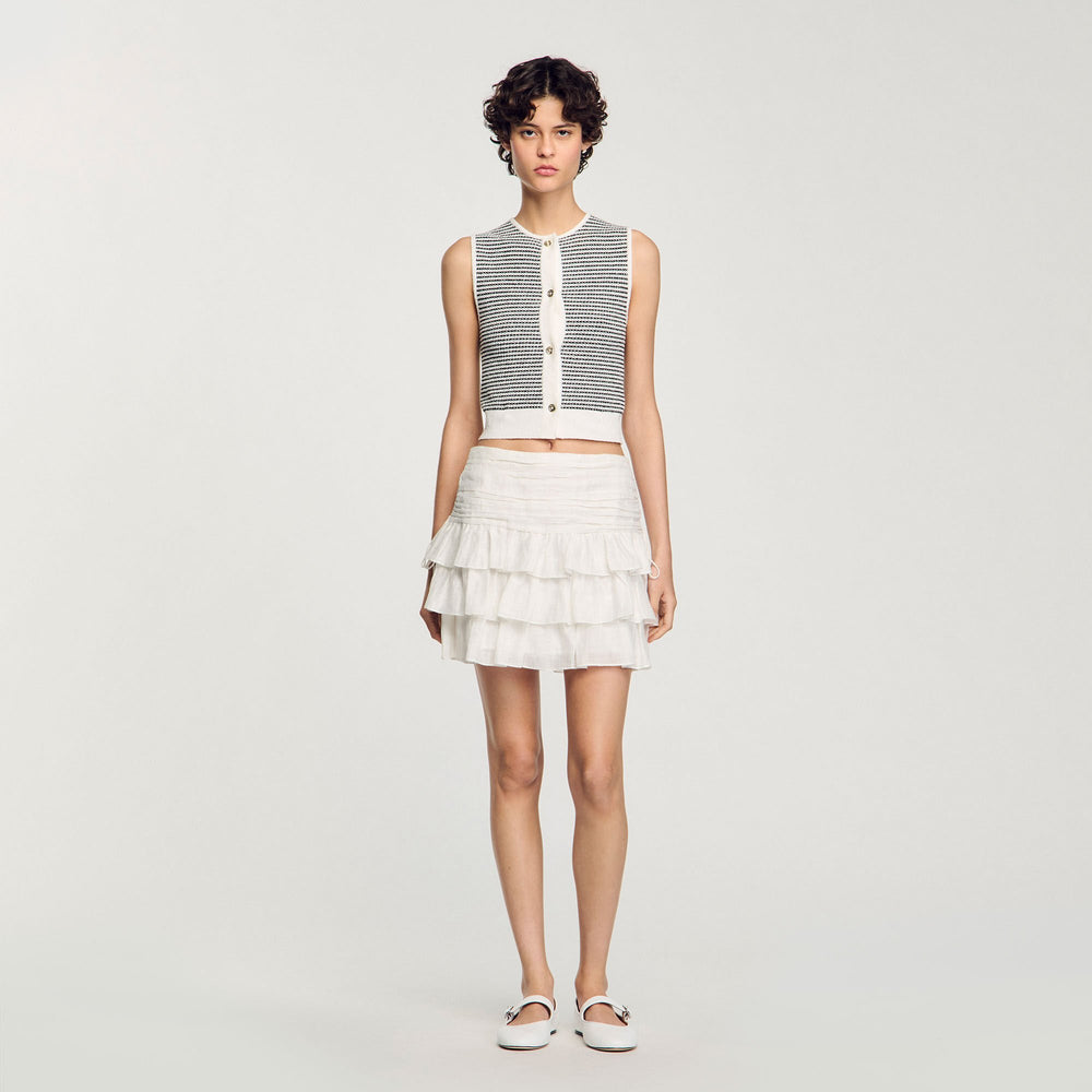 Mini ruffled skirt White Sandro Women