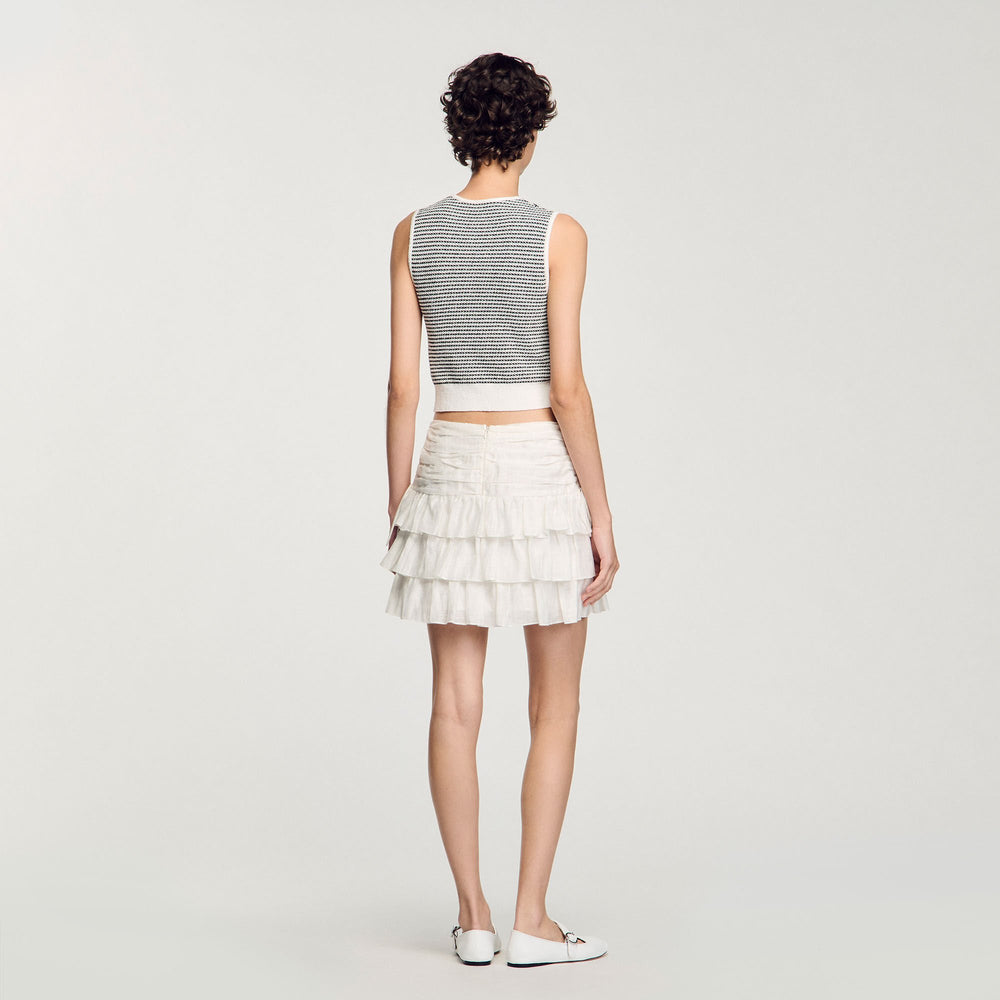 Mini ruffled skirt White Sandro Women