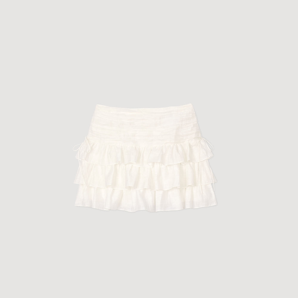 Mini ruffled skirt White Sandro Women