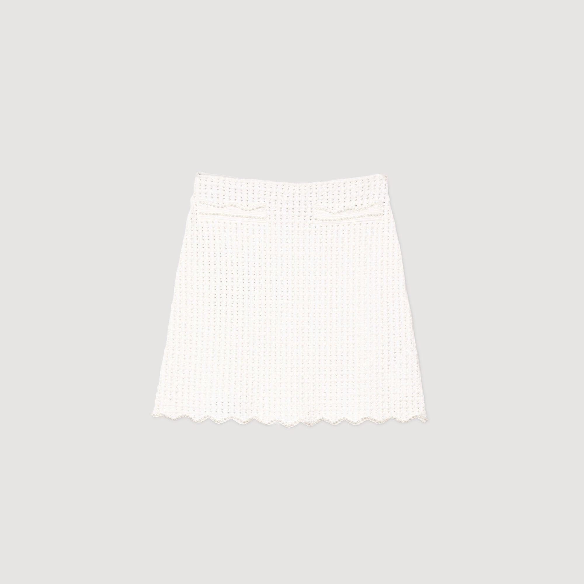 Mini pearl bead knit skirt White Sandro Women