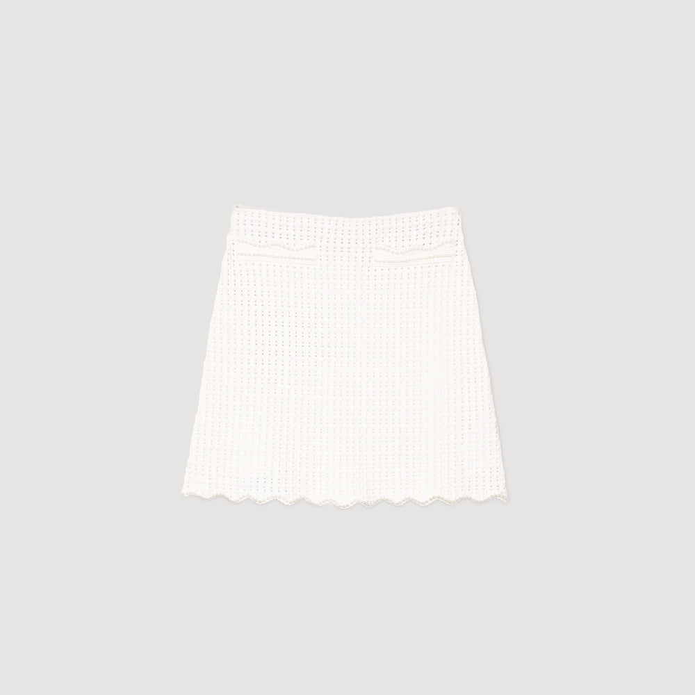 Mini pearl bead knit skirt White Sandro Women
