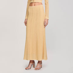 Pointelle knit maxi skirt Gold Sandro Women