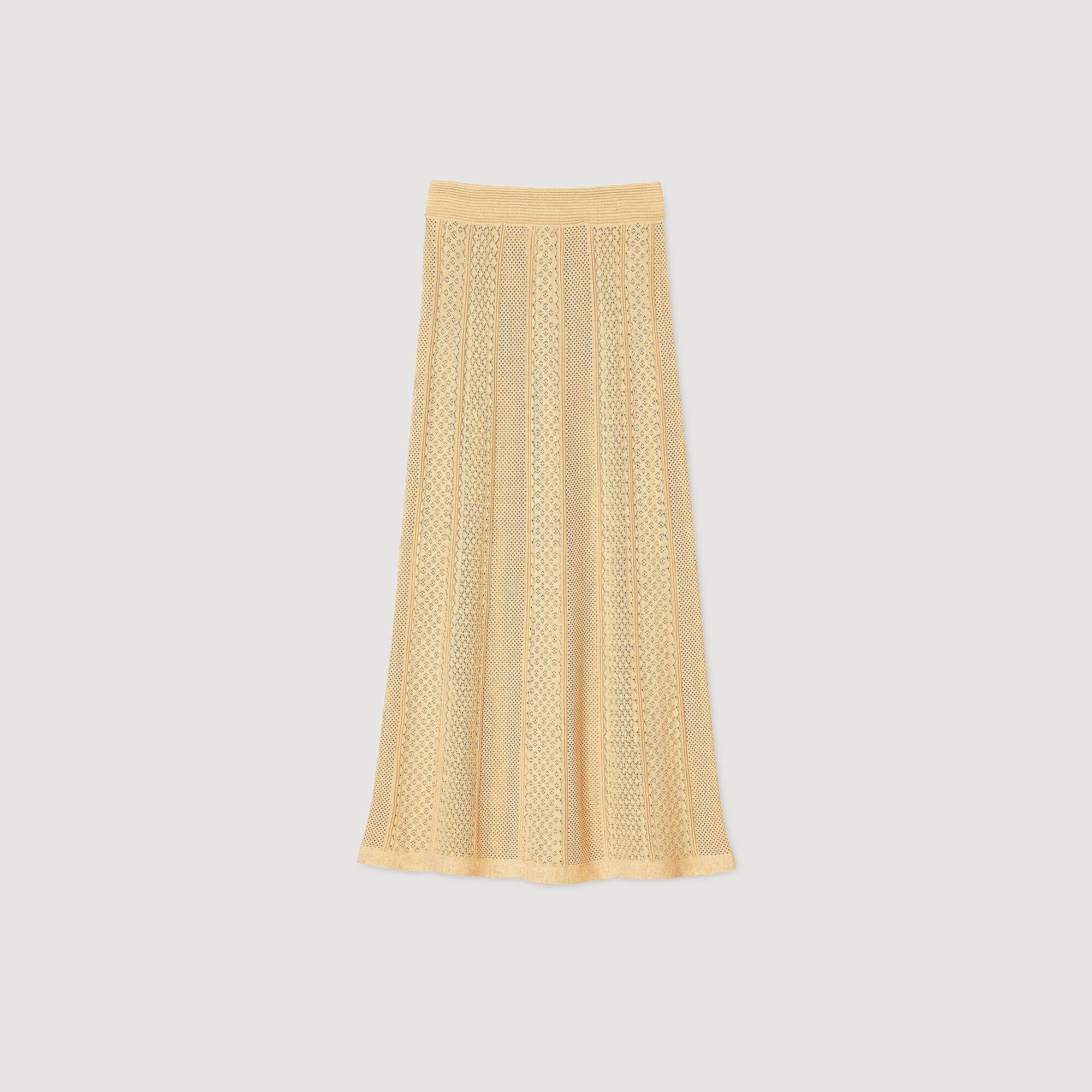 Pointelle knit maxi skirt Gold Sandro Women