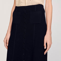 Maxi decorative knit skirt Black Sandro Women
