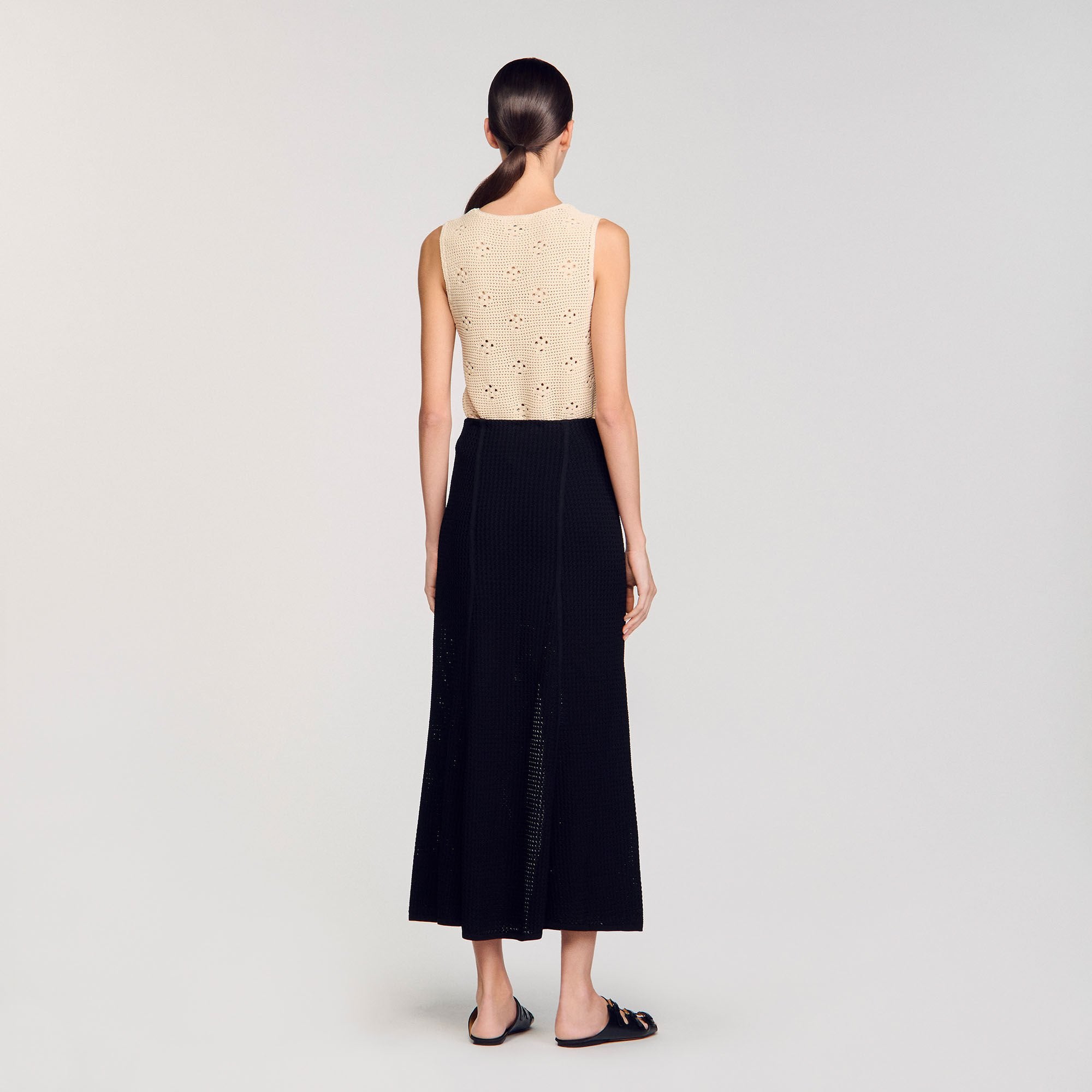 Maxi decorative knit skirt Black Sandro Women