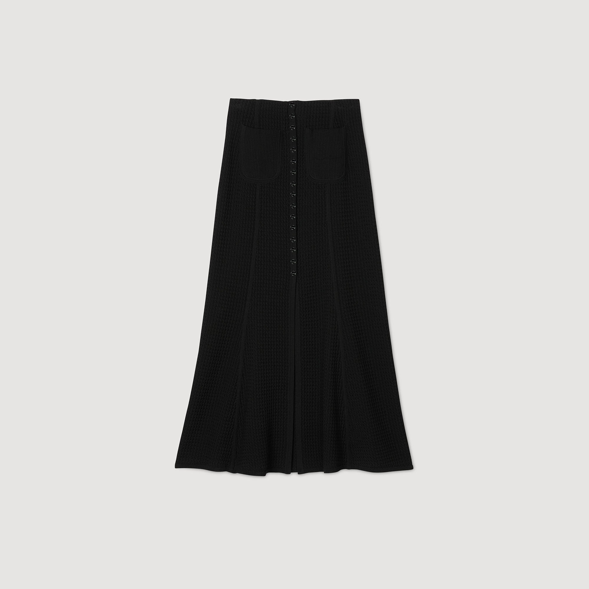 Maxi decorative knit skirt Black Sandro Women