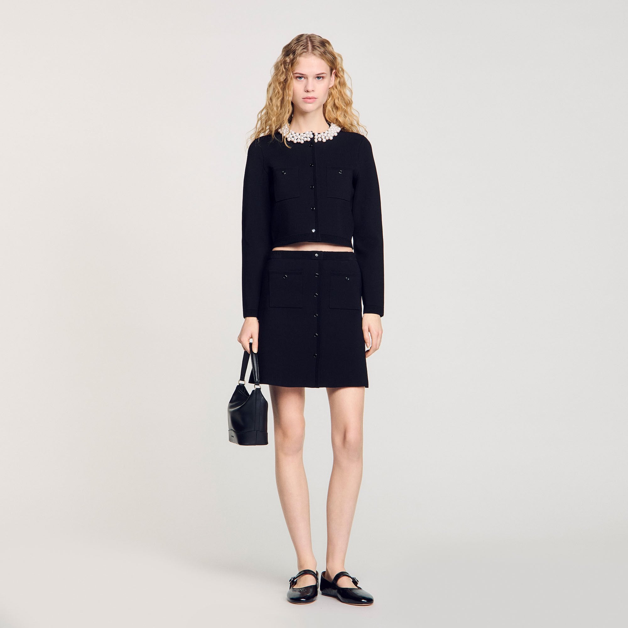 Mini knit skirt Black Sandro Women