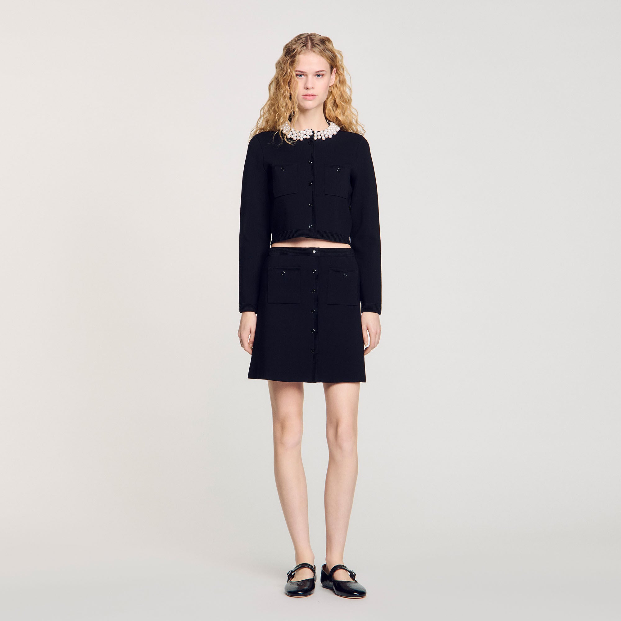 Mini knit skirt Black Sandro Women