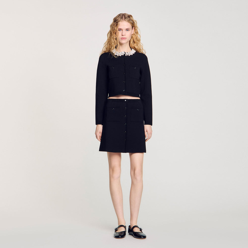 Mini knit skirt Black Sandro Women