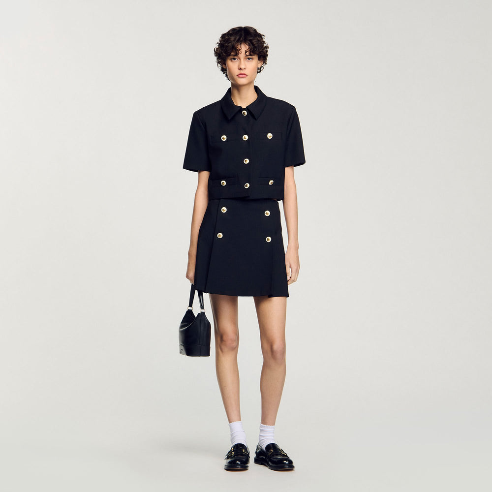 Mini pleated skirt Black Sandro Women