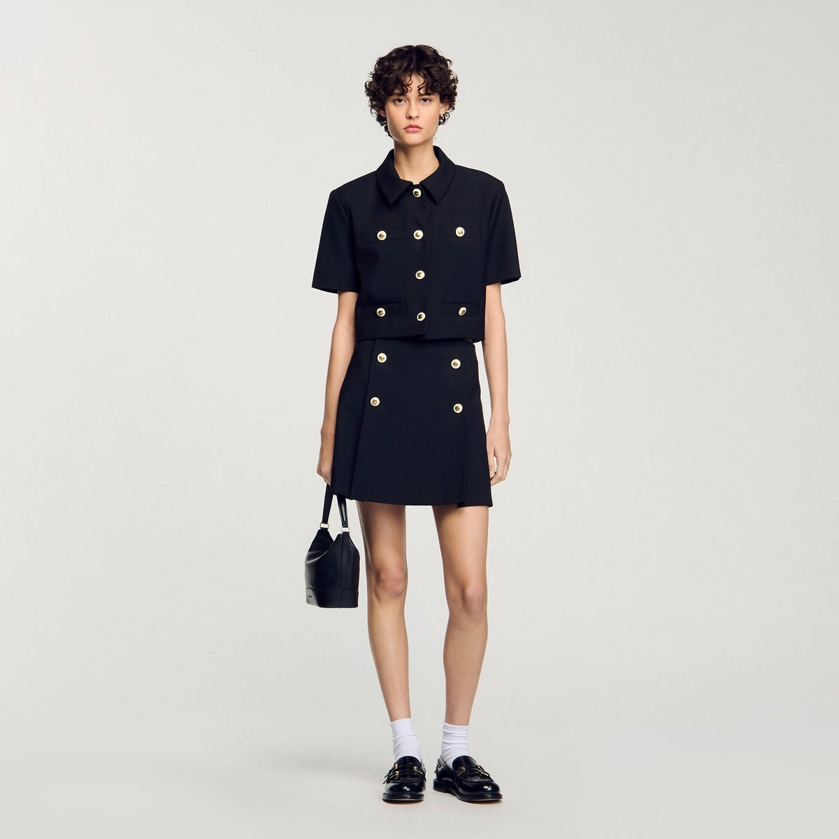 Mini pleated skirt Black Sandro Women
