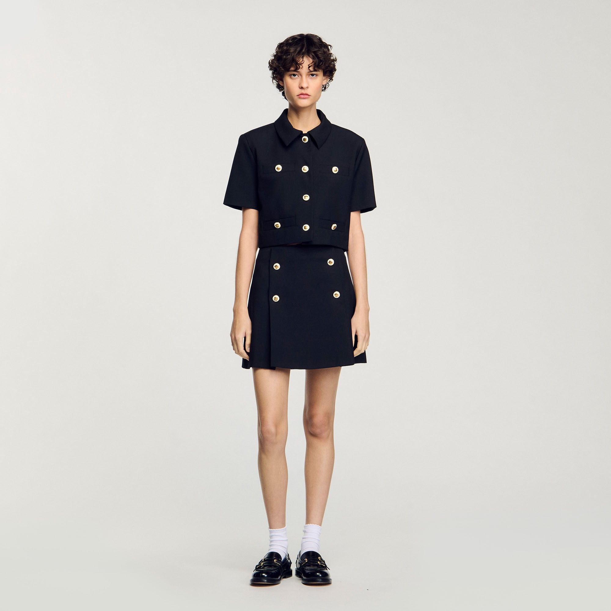 Mini pleated skirt Black Sandro Women