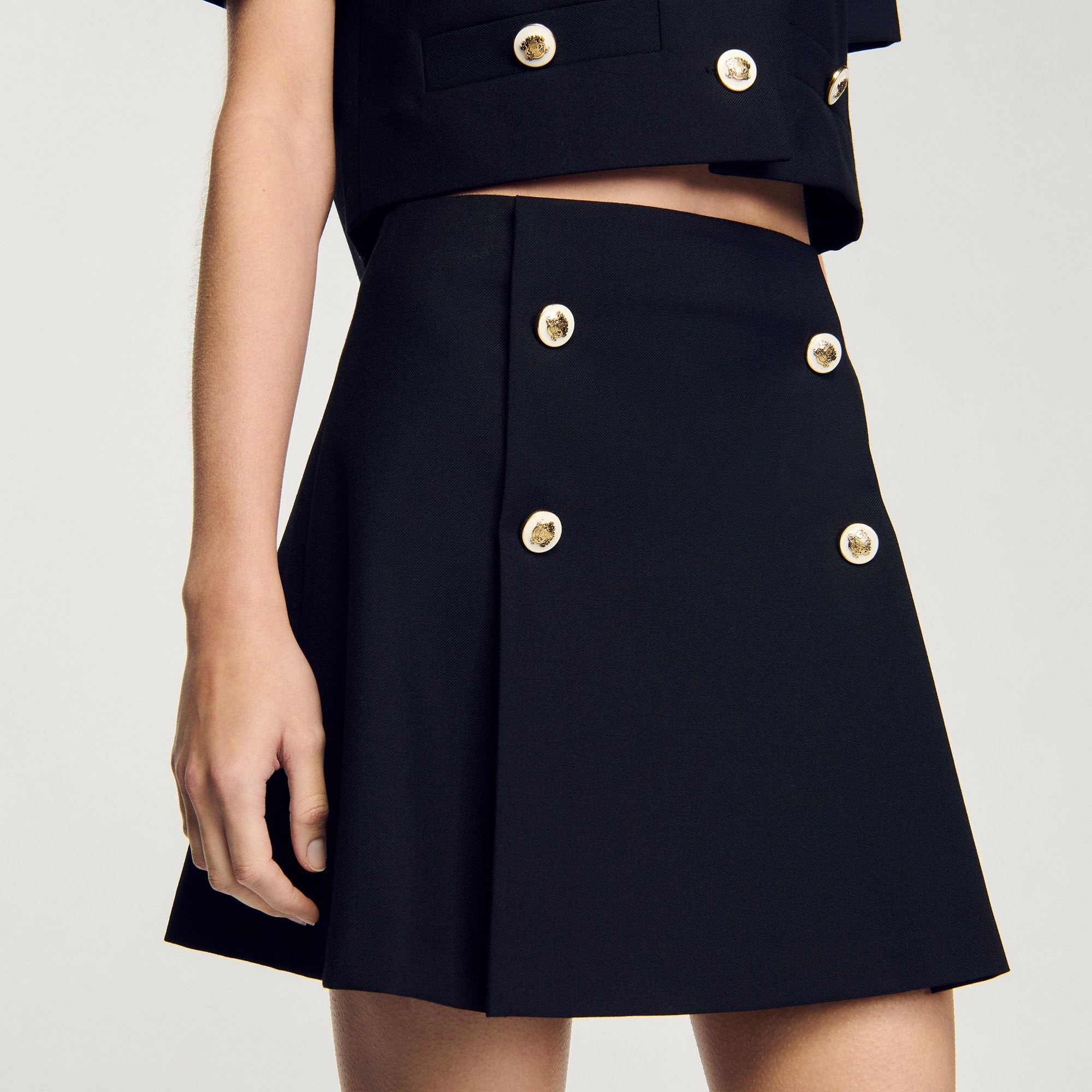 Mini pleated skirt Black Sandro Women