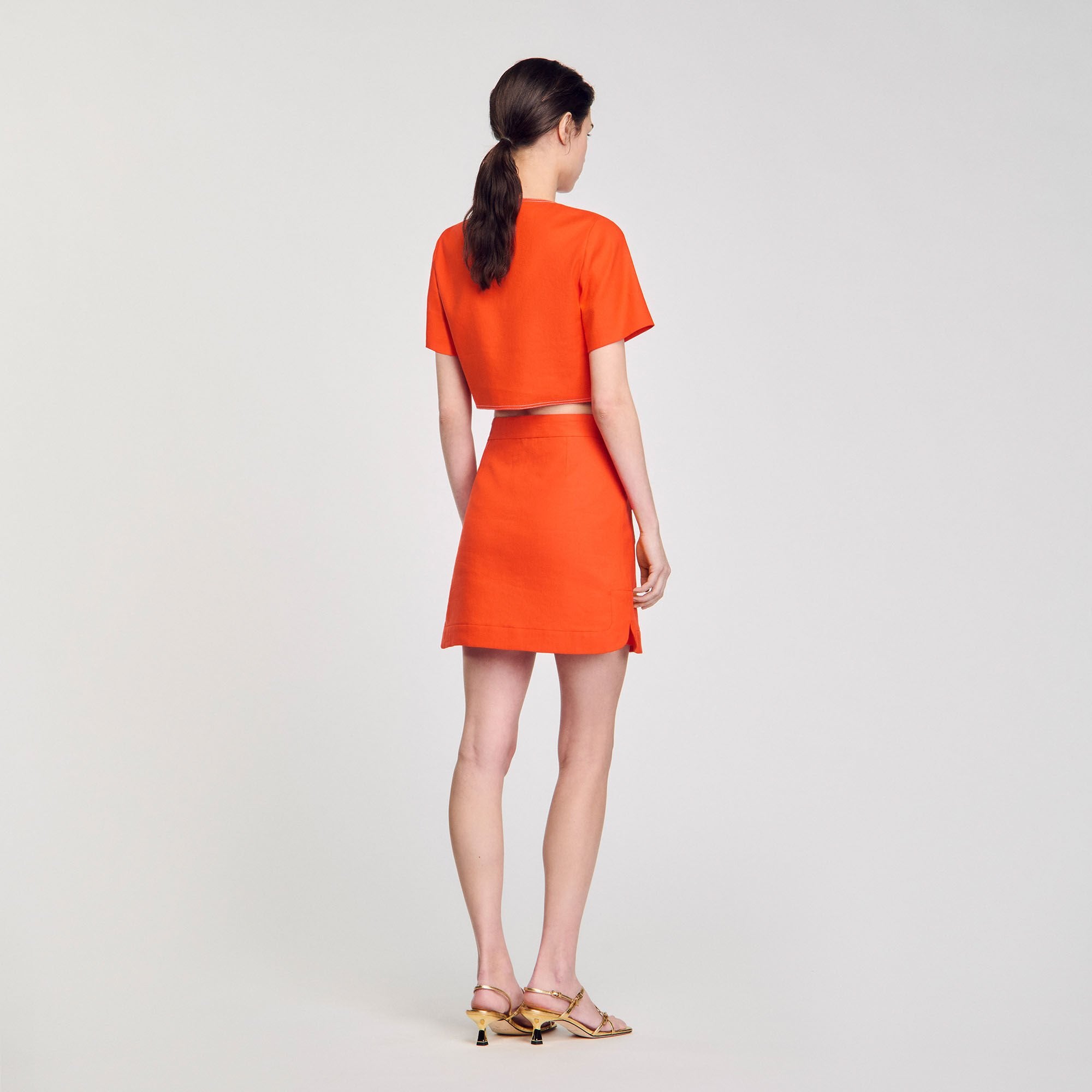 Mini skirt with pockets Orange Sandro Women
