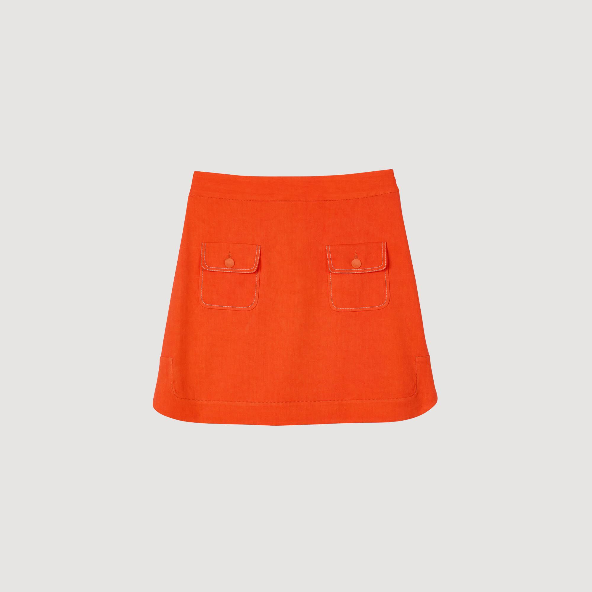Mini skirt with pockets Orange Sandro Women