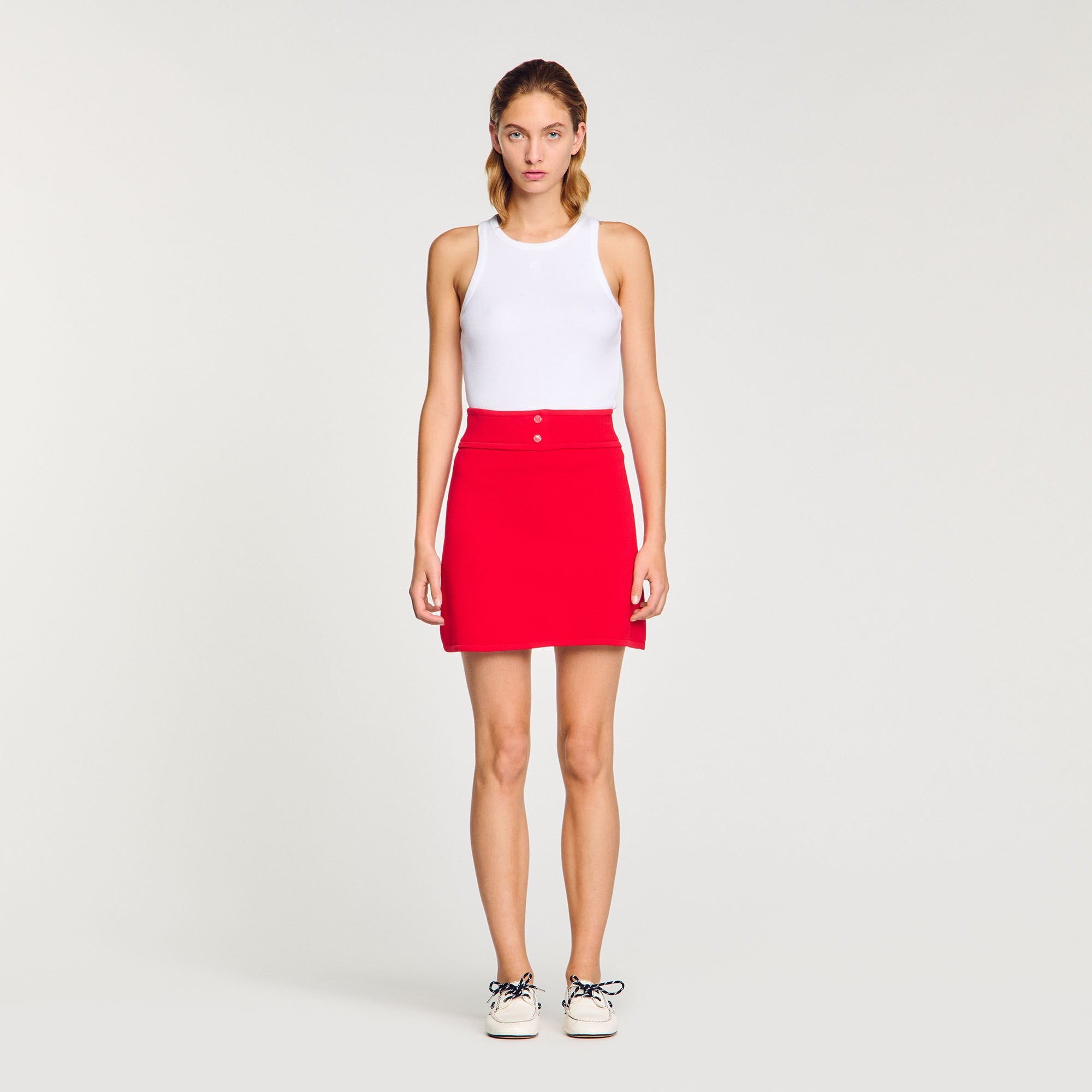 Mini knit skirt Red Sandro Women