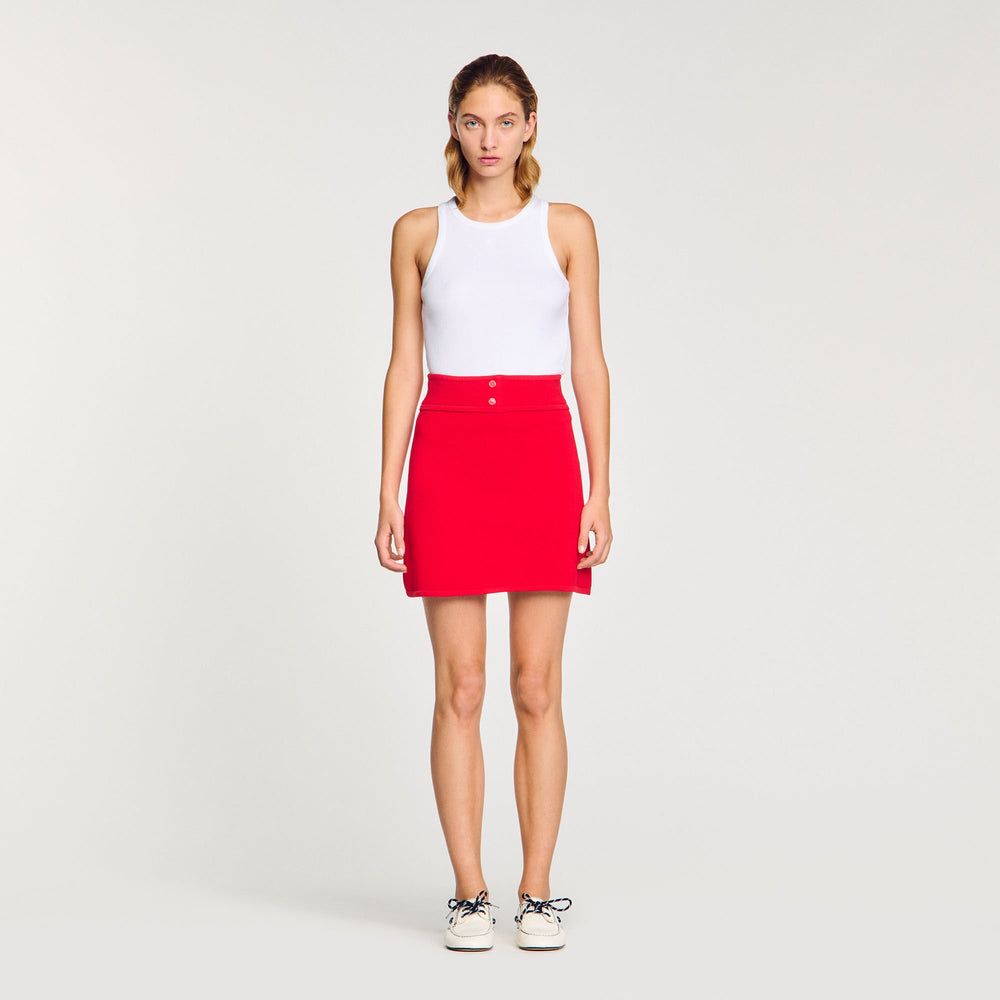 Mini knit skirt Red Sandro Women