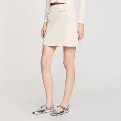 Mini rib-knit skirt Ecru Sandro Women
