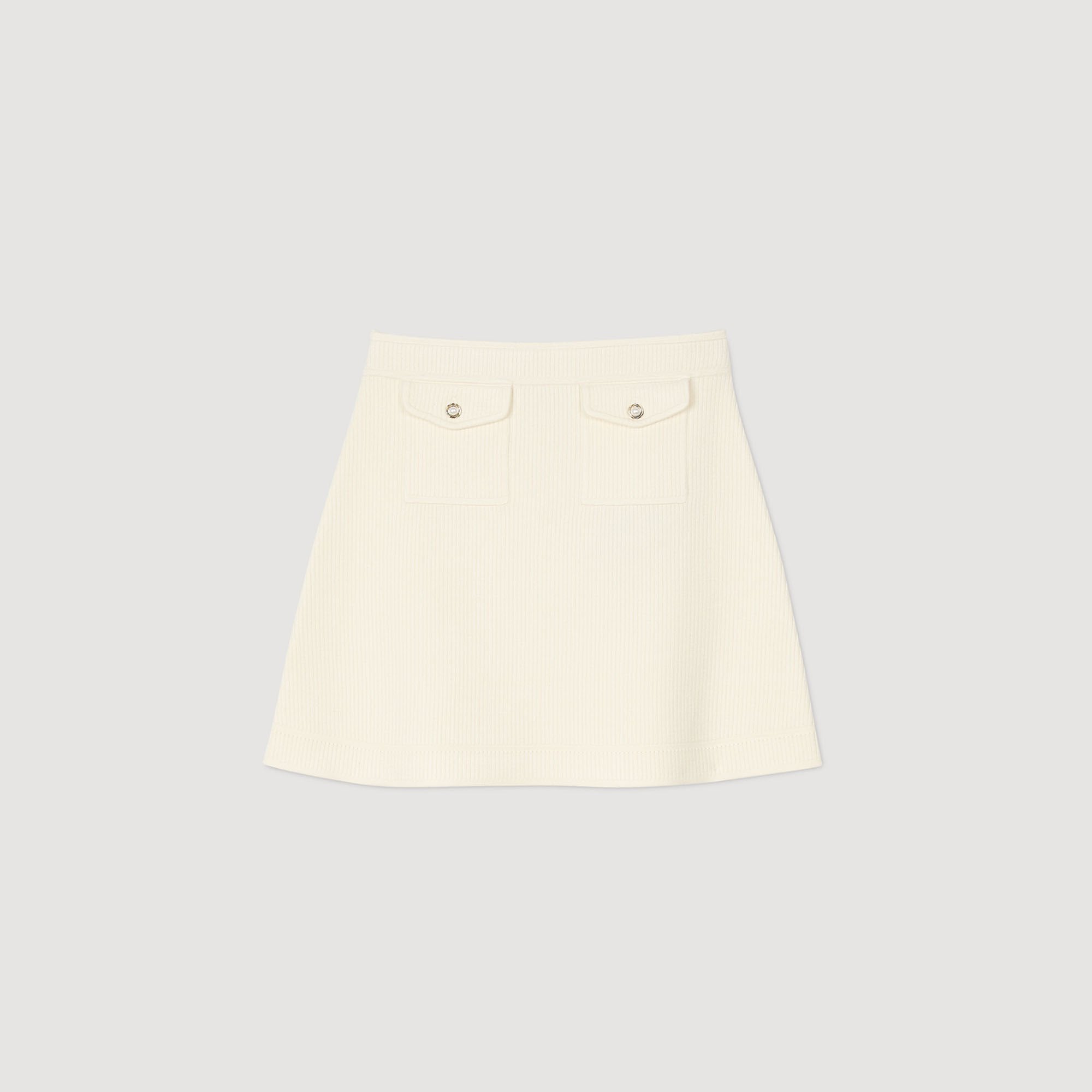 Mini rib-knit skirt Ecru Sandro Women