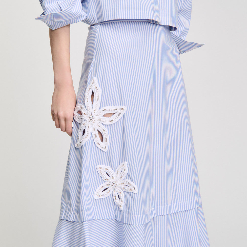 Maxi striped skirt Sky Blue Sandro Women