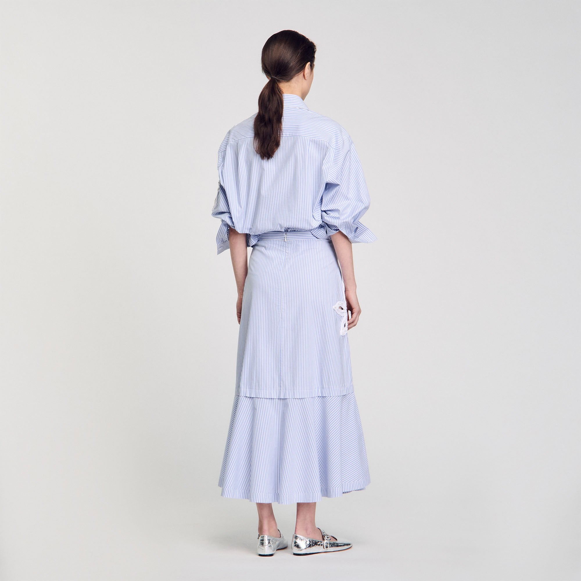Maxi striped skirt Sky Blue Sandro Women