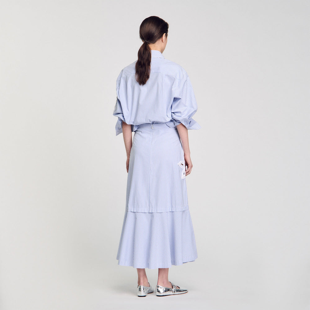 Maxi striped skirt Sky Blue Sandro Women