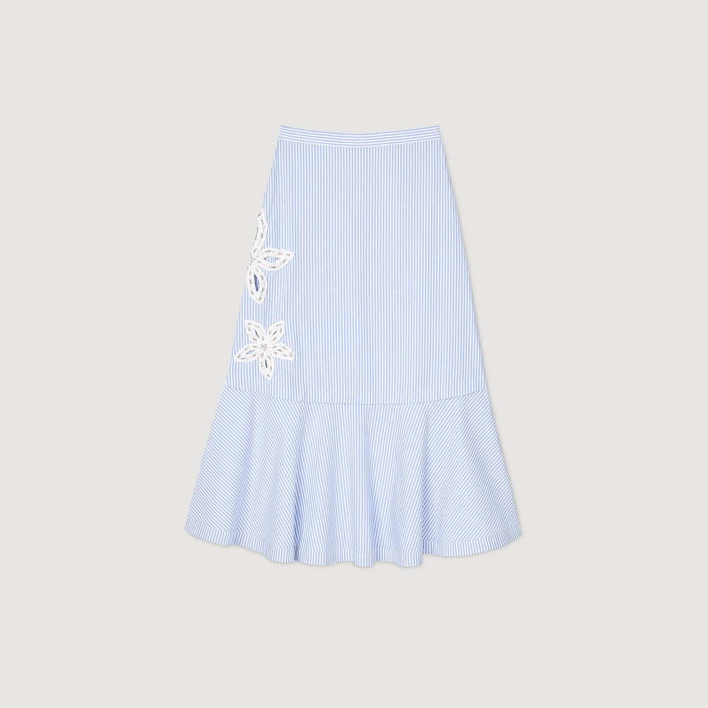 Maxi striped skirt Sky Blue Sandro Women