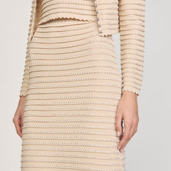 Rhinestone knit maxi skirt Beige Sandro Women