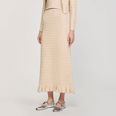 Rhinestone knit maxi skirt Beige Sandro Women