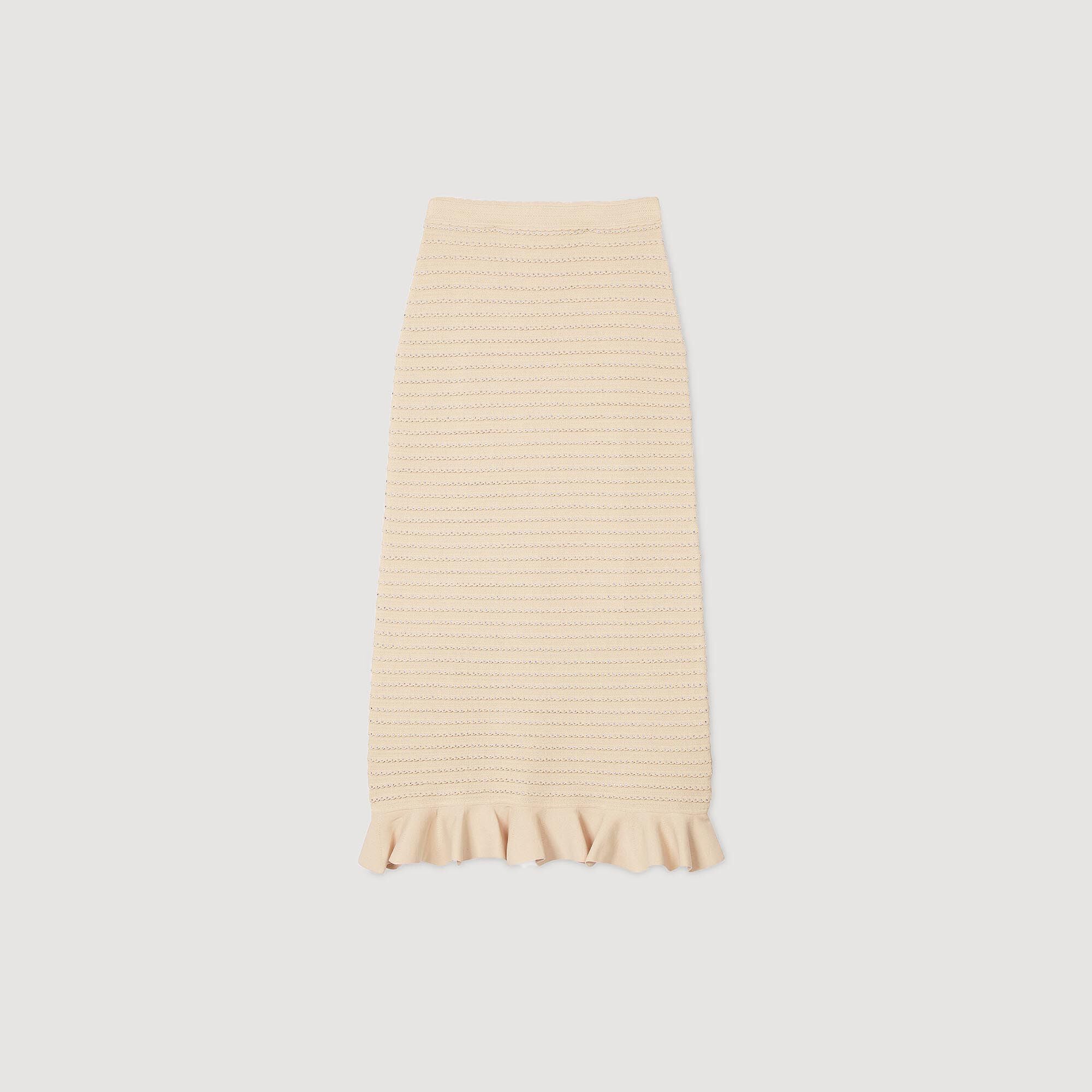 Rhinestone knit maxi skirt Beige Sandro Women